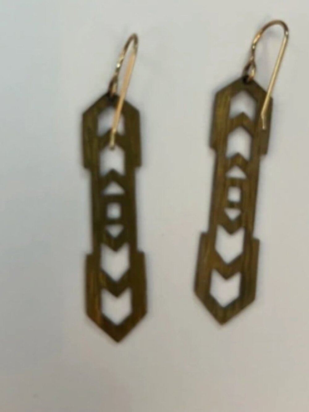 Art Deco brass earrings